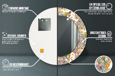 Miroir rond cadre imprimé Rêve du pays des fées