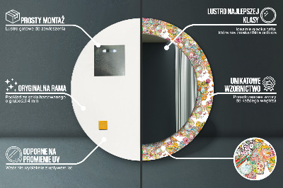 Miroir rond cadre imprimé Rêve du pays des fées