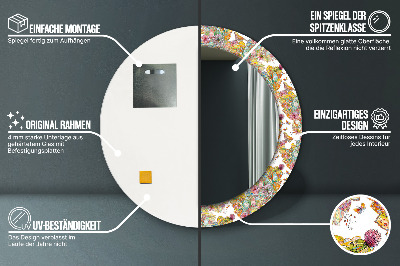 Miroir rond cadre imprimé Rêve du pays des fées