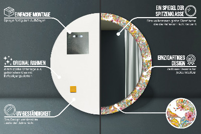 Miroir rond cadre imprimé Rêve du pays des fées