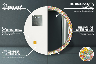 Miroir rond cadre imprimé Rêve du pays des fées