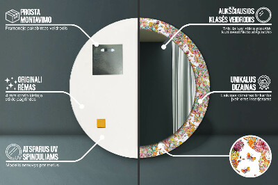Miroir rond cadre imprimé Rêve du pays des fées