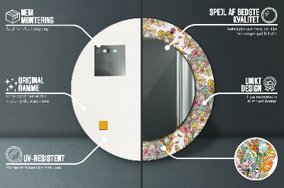 Miroir rond cadre imprimé Rêve du pays des fées