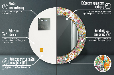 Miroir rond cadre imprimé Rêve du pays des fées
