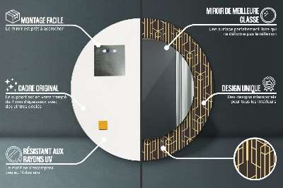 Miroir rond cadre imprimé Abstrait