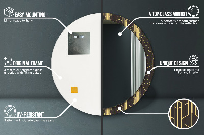 Miroir rond cadre imprimé Abstrait