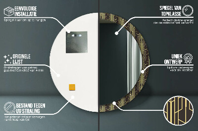 Miroir rond cadre imprimé Abstrait