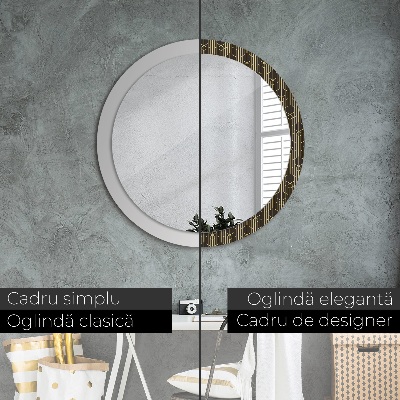 Miroir rond cadre imprimé Abstrait