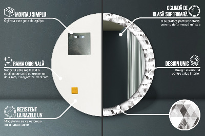 Miroir rond cadre imprimé Triangle arc-en-ciel