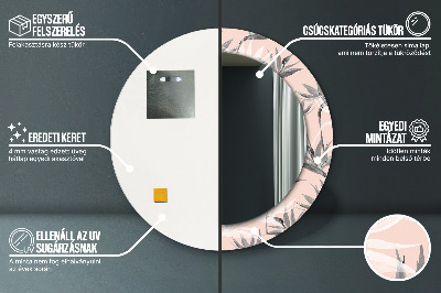 Miroir rond cadre imprimé Paradis des oiseaux