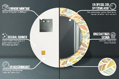 Miroir rond cadre imprimé Abstrait