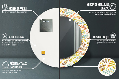 Miroir rond cadre imprimé Abstrait