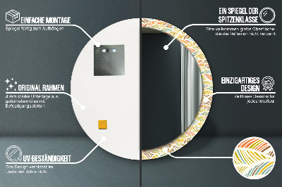 Miroir rond cadre imprimé Abstrait