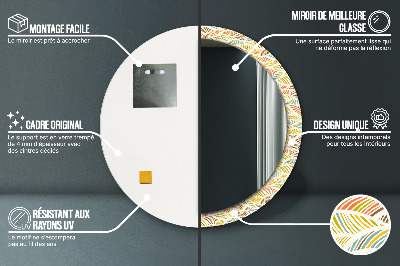 Miroir rond cadre imprimé Abstrait