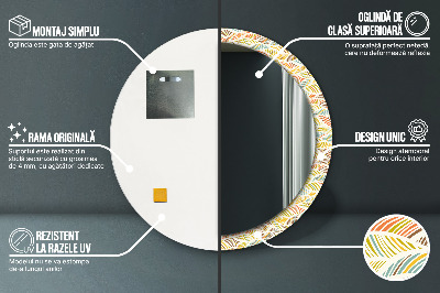 Miroir rond cadre imprimé Abstrait