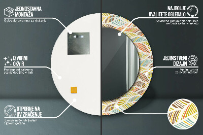 Miroir rond cadre imprimé Abstrait