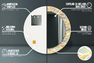 Miroir rond cadre imprimé Abstrait