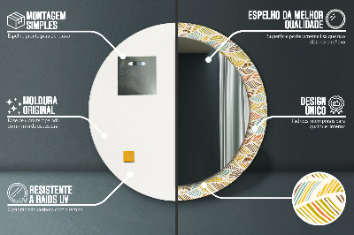 Miroir rond cadre imprimé Abstrait