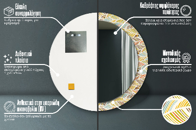 Miroir rond cadre imprimé Abstrait