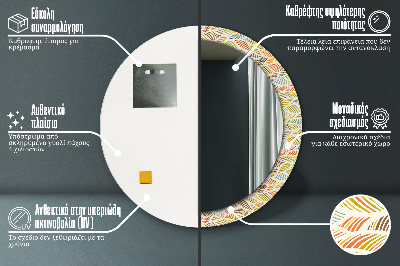 Miroir rond cadre imprimé Abstrait