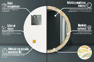 Miroir rond cadre imprimé Abstrait