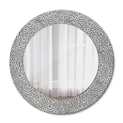 Miroir rond cadre imprimé Motif floral