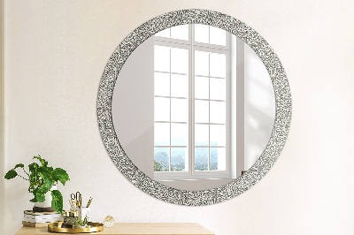 Miroir rond cadre imprimé Motif floral