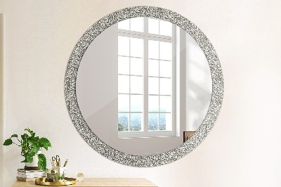 Miroir rond cadre imprimé Motif floral