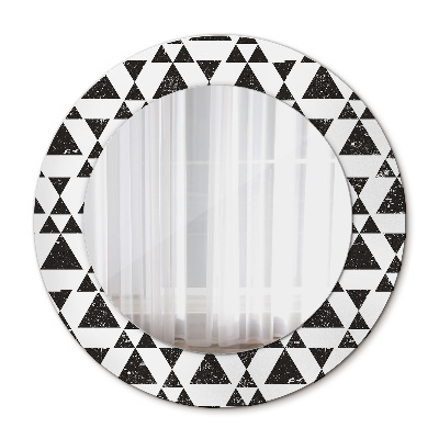 Miroir rond cadre avec impression Géométrie des triangles