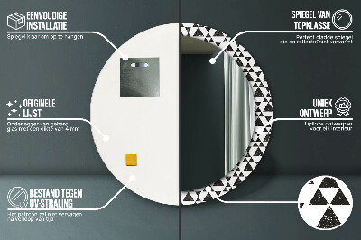 Miroir rond cadre avec impression Géométrie des triangles