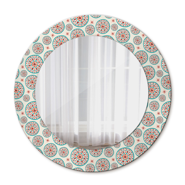 Miroir rond avec décoration Motif bohème