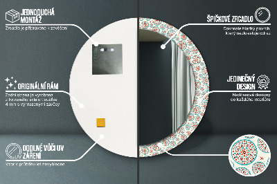 Miroir rond avec décoration Motif bohème