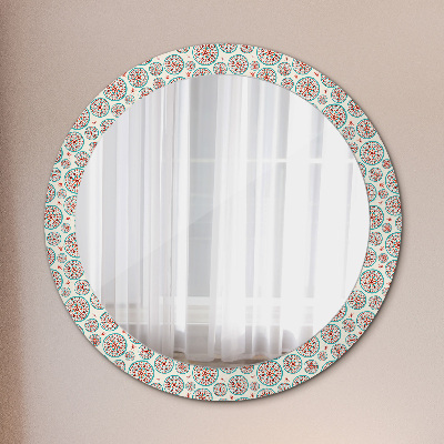 Miroir rond avec décoration Motif bohème