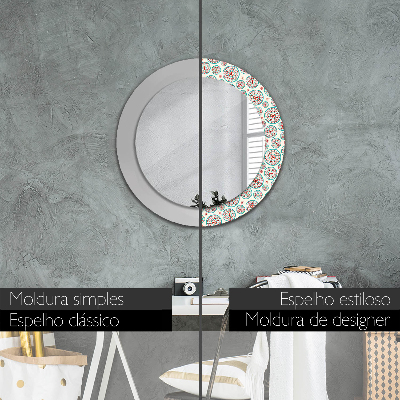 Miroir rond avec décoration Motif bohème