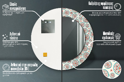 Miroir rond avec décoration Motif bohème