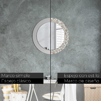 Miroir rond avec décoration Motif bohème