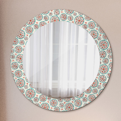 Miroir rond avec décoration Motif bohème