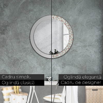 Miroir rond avec décoration Motif bohème