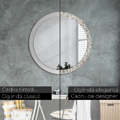 Miroir rond avec décoration Motif bohème