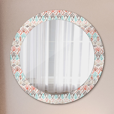 Miroir rond avec décoration Motif ethnique