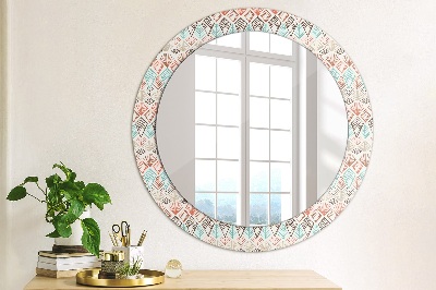 Miroir rond avec décoration Motif ethnique