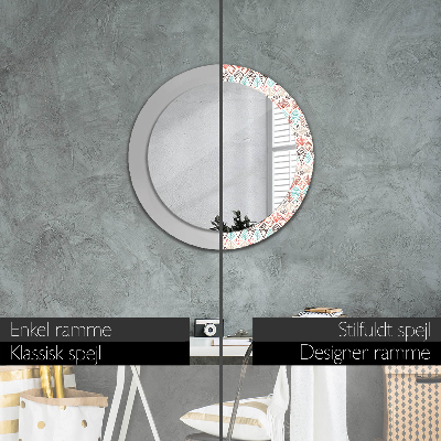 Miroir rond avec décoration Motif ethnique