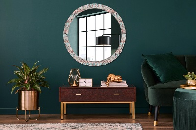 Miroir rond avec décoration Motif ethnique