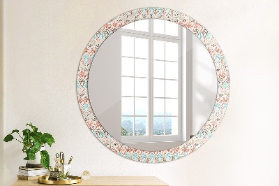 Miroir rond avec décoration Motif ethnique