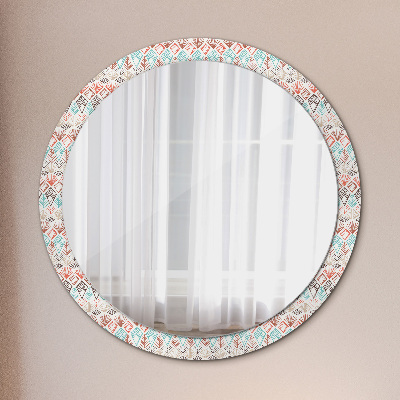 Miroir rond avec décoration Motif ethnique