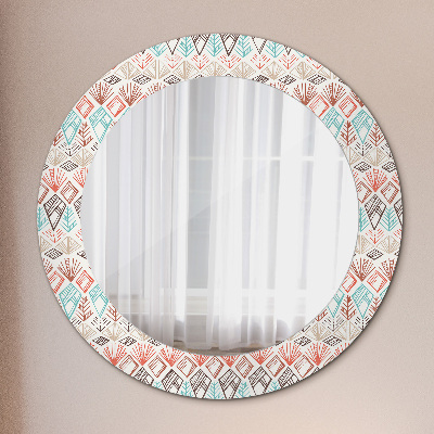 Miroir rond avec décoration Motif ethnique