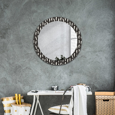 Miroir rond avec décoration Plumes