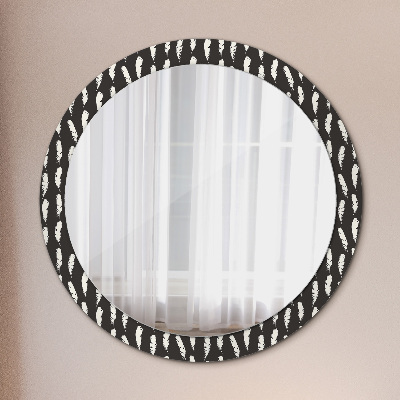 Miroir rond avec décoration Plumes