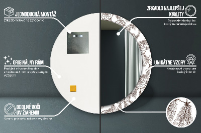 Miroir rond cadre imprimé Plumes attrape-rêves