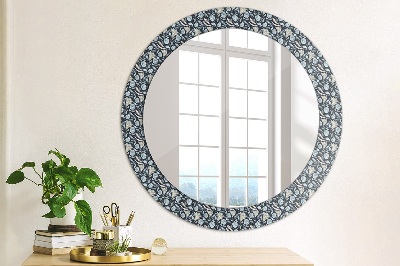 Miroir rond cadre imprimé Boho patterin